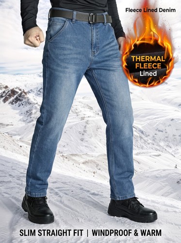 Men fleece lined - lined, jeans